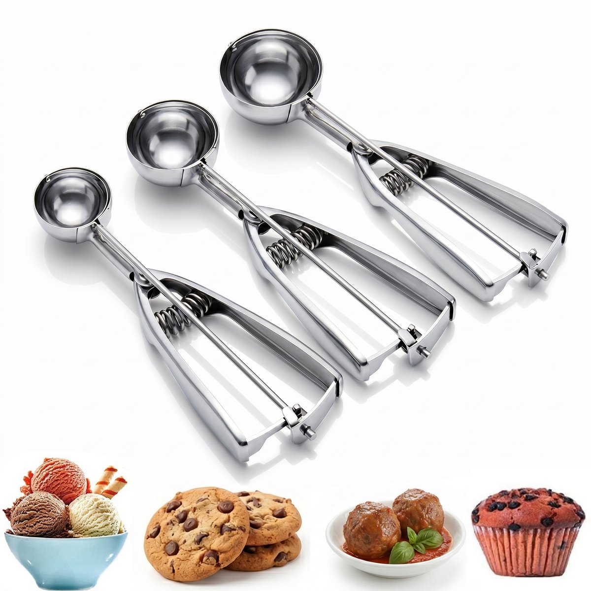 OTEHETOT 3-Piece Cookie Scoop Set
